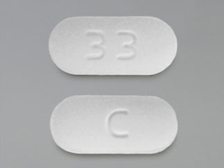 This is a Tablet imprinted with C on the front, 33 on the back.