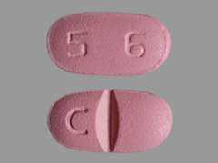 This is a pink oblong Tablet imprinted with 5  6 on the front, C on the back, and is manufactured by AUROBINDO PHARM.