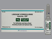 Lidocaine Hcl: This is a Ampul imprinted with nothing on the front, nothing on the back.