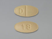 Quinapril-Hydrochlorothiazide: This is a Tablet imprinted with D on the front, 18 on the back.