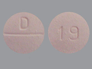 This is a Tablet imprinted with D on the front, 19 on the back.