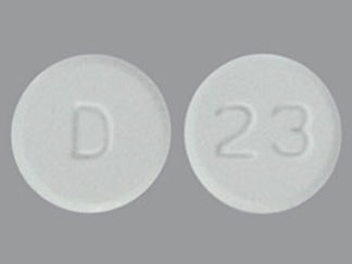 This is a Tablet imprinted with D on the front, 23 on the back.