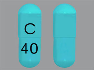 This is a Capsule imprinted with C on the front, 40 on the back.