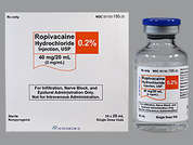 Ropivacaine Hcl-Ns: This is a colorless Vial imprinted with nothing on the front, nothing on the back, and is manufactured by EUGIA US LLC.