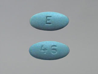 This is a Tablet imprinted with E on the front, 46 on the back.