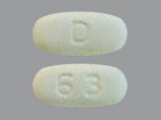 This is a Tablet imprinted with D on the front, 63 on the back.