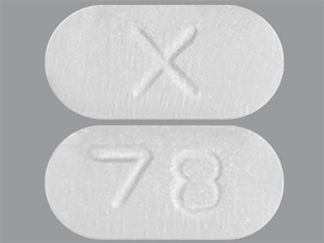This is a Tablet imprinted with X on the front, 78 on the back.