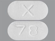 Ibandronate Sodium: This is a Tablet imprinted with X on the front, 78 on the back.