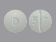 Perindopril Erbumine: This is a Tablet imprinted with D on the front, 5 7 on the back.