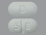 Perindopril Erbumine: This is a Tablet imprinted with D on the front, 5 8 on the back.