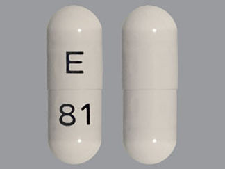 This is a Capsule imprinted with E on the front, 81 on the back.