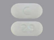 Metformin Hcl Er: This is a white oblong Tablet ER 24 Hr imprinted with C on the front, 29 on the back, and is manufactured by AUROBINDO PHARM.
