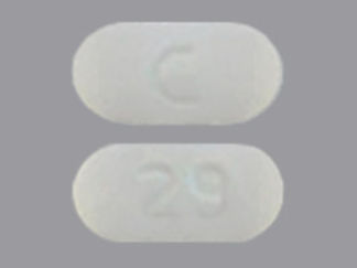 This is a Tablet Er 24 Hr imprinted with C on the front, 29 on the back.