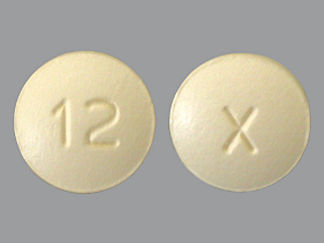 This is a Tablet imprinted with X on the front, 12 on the back.