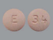 Clopidogrel: This is a pink round Tablet imprinted with E on the front, 34 on the back, and is manufactured by AUROBINDO PHARM.
