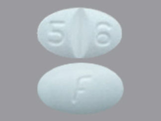 This is a Tablet imprinted with F on the front, 5 6 on the back.
