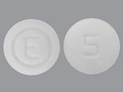 Ondansetron Odt: This is a Tablet Disintegrating imprinted with logo on the front, 5 on the back.