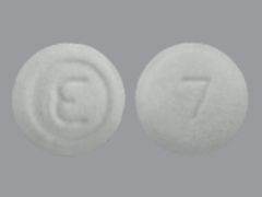 This is a Tablet Disintegrating imprinted with logo on the front, 7 on the back.