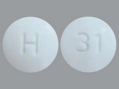 Esto es un Tableta blanco redondo imprimido con 31 en la parte delantera, H en la parte posterior, y es fabricado por MAJOR PHARMACEU.