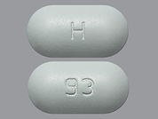 Pioglitazone-Metformin: Esto es un Tableta imprimido con H en la parte delantera, 93 en la parte posterior, y es fabricado por None.