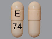 Venlafaxine Hcl Er: This is a Capsule Er 24 Hr imprinted with E on the front, 74 on the back.