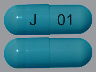 This is a Capsule imprinted with J on the front, 01 on the back.