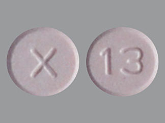 This is a Tablet imprinted with X on the front, 13 on the back.