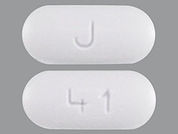 Modafinil: This is a Tablet imprinted with 41 on the front, J on the back.