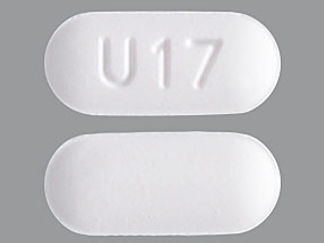 This is a Tablet imprinted with U17 on the front, nothing on the back.