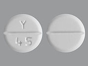 Pramipexole Di-Hcl: Esto es un Tableta imprimido con Y  45 en la parte delantera, nada en la parte posterior, y es fabricado por None.