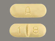 Sertraline Hcl: Esto es un Tableta amarillo oblongo imprimido con A en la parte delantera, 1 8 en la parte posterior, y es fabricado por NORTHSTAR RX LL.