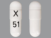 Phenytoin Sodium: This is a Capsule imprinted with X on the front, 51 on the back.