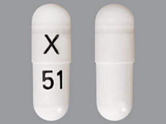 This is a Capsule imprinted with X on the front, 51 on the back.