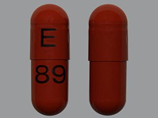 This is a Capsule Er 24 Hr imprinted with E on the front, 89 on the back.