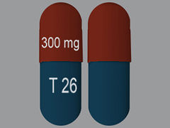 This is a Capsule imprinted with 300 mg on the front, T 26 on the back.