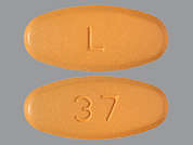 Amlodipine-Valsartan: This is a dark yellow oval Tablet imprinted with L on the front, 37 on the back, and is manufactured by AUROBINDO PHARM.
