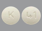 Entecavir: Esto es un Tableta imprimido con K en la parte delantera, 41 en la parte posterior, y es fabricado por None.