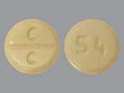 Clozapine: This is a pale yellow round Tablet imprinted with C  C on the front, 54 on the back, and is manufactured by AUROBINDO PHARM.