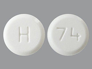 This is a Tablet imprinted with H on the front, 74 on the back.