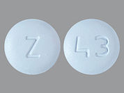 Risedronate Sodium: This is a blue round Tablet imprinted with Z on the front, 43 on the back, and is manufactured by AUROBINDO PHARM.