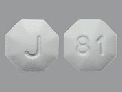 Finasteride: This is a Tablet imprinted with J on the front, 81 on the back.