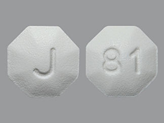 This is a Tablet imprinted with J on the front, 81 on the back.