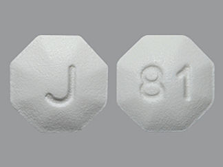 Esto es un Tableta imprimido con J en la parte delantera, 81 en la parte posterior, y es fabricado por None.