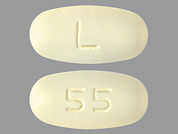 Nevirapine Er: This is a Tablet Er 24 Hr imprinted with L on the front, 55 on the back.