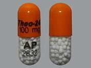 Theo-24: This is a Capsule Er 24 Hr imprinted with Theo-24  100 mg on the front, AP  2832 on the back.