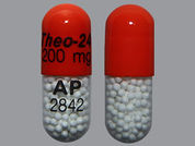 Theo-24: This is a Capsule Er 24 Hr imprinted with Theo-24  200 mg on the front, AP  2842 on the back.