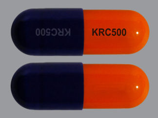 This is a Capsule imprinted with KRC500 on the front, KRC500 on the back.