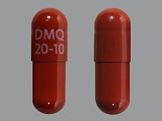 This is a Capsule imprinted with DMQ  20-10 on the front, nothing on the back.