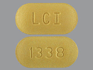This is a Tablet imprinted with LCI on the front, 1338 on the back.