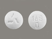 Nilutamide: This is a Tablet imprinted with logo on the front, 168  D on the back.